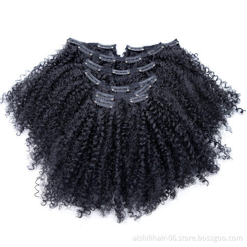 clips hair in synthetic hair extension kinky curly black color clip hair